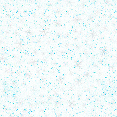 Hand Drawn Snowflakes Christmas Seamless Pattern. Subtle Flying Snow Flakes on chalk snowflakes Background. Amusing chalk handdrawn snow overlay. Remarkable holiday season decoration.