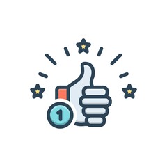 Color illustration icon for like