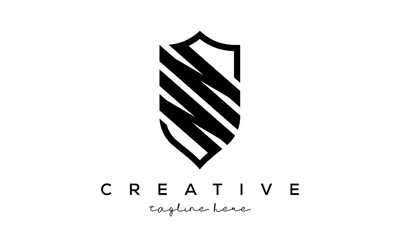 NN letters Creative Security Shield Logo