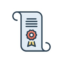 Color illustration icon for patent