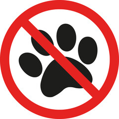 No pets allowed sign. Forbidden signs and symbols.