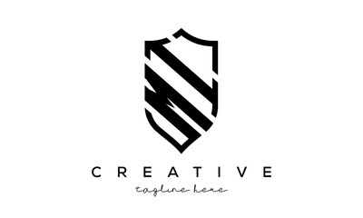 MI letters Creative Security Shield Logo