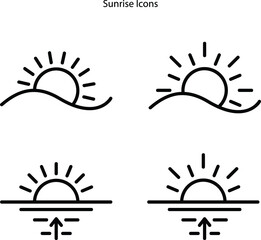 sunrise icons isolated on white background from weather collection. sunrise icon thin line outline linear sunrise symbol for logo, web, app, UI. sunrise icon simple sign.