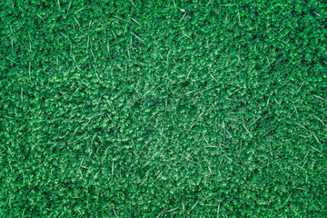 Fototapeta premium top view of green artificial plant for green abstract background