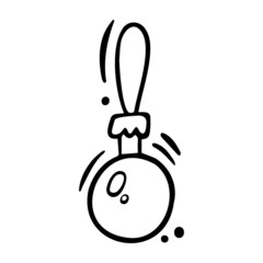 Doodle christmas ball in vector. Idea for design of cards, background, pattern, set or childrens illustration.