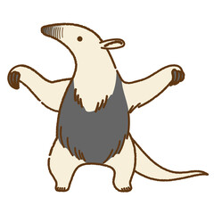 威嚇するコアリクイのイラスト