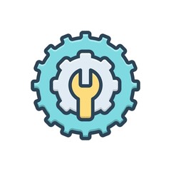 Color illustration icon for configure
