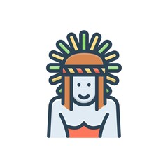 Color illustration icon for indigenous © WEBTECHOPS