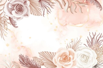 Elegance Boho Style Pink Rose Flower Background