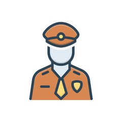 Color illustration icon for officer