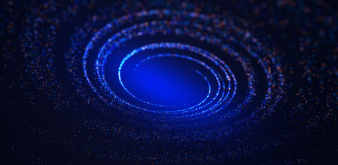 Abstract line circle technology background, blue technology background.

