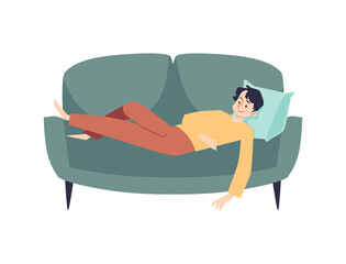 Man relax on sofa