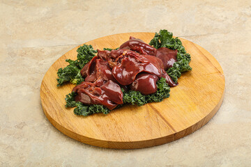 Raw chicken liver for cooking