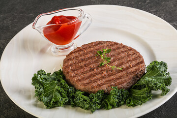 Grilled beef cutlet for burger