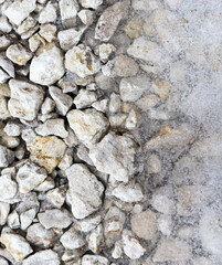 Gravel on the ground in ice