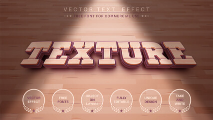 Texture Wood - Editable Text Effect, Font Style