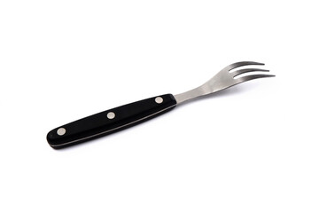 a fork with three prongs, isolated on a white background