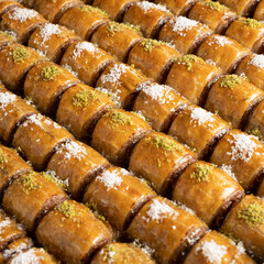 pistachio baklava a tray of baklava