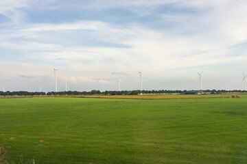 Antwerp, Belgium, a large green field windmills