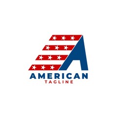 The American initials A logo drove with the usa flag