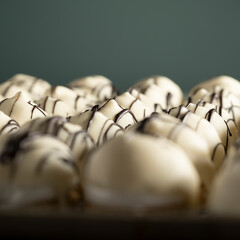 dry cake lined up side by side