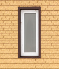 A window in a brick house.