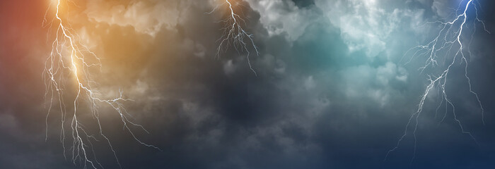 Lightning, thunder cloud dark cloudy sky 