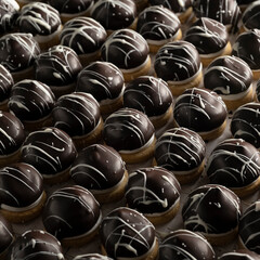 dry cake lined up side by side