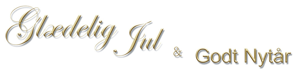 Greeting card in Danish for a Merry Christmas 