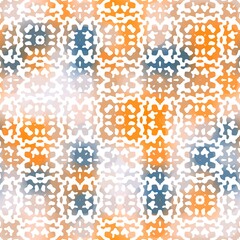 Seamless white on color interior wall tile style surface pattern design for print. High-quality illustration. Ornate overlay contemporary textile graphic design. Floor wall cover in Portuguese style.