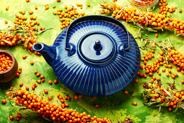 Autumn sea buckthorn tea