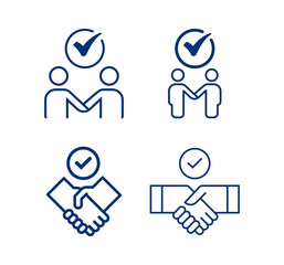 Deal, agreement, handshake vector icon set