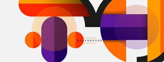 Round geometric shapes lines and circles. Vector template for wallpaper banner background or landing page