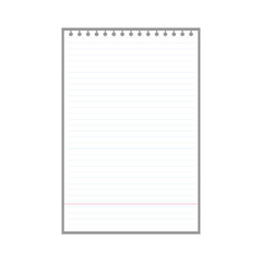 blank lined page sheet for notes with ring holes.