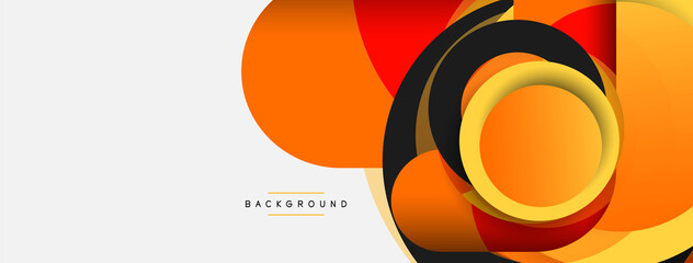 Obraz premium Circle and round shapes abstract background. Vector illustration for wallpaper banner background or landing page