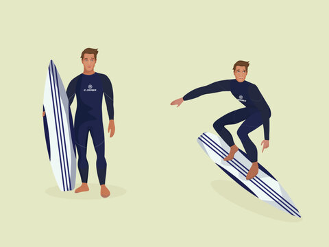 surfer, vector illustration