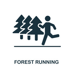 Forest Running icon. Monochrome sign from gym collection. Creative Forest Running icon illustration for web design, infographics and more