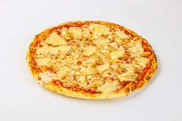 Pizza with chicken and pineapple