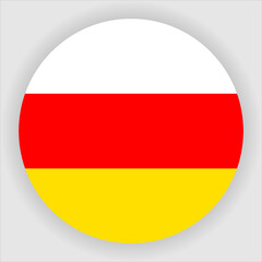 South Ossetia Flat Rounded Country Flag button Icon