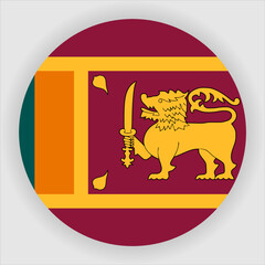 Sri Lanka Flat Rounded Country Flag button Icon