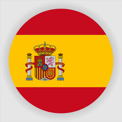 Obraz premium Spain Flat Rounded Country Flag button Icon