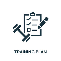 Training Plan icon. Monochrome sign from gym collection. Creative Training Plan icon illustration for web design, infographics and more