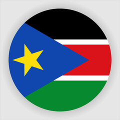 South Sudan Flat Rounded Country Flag button Icon