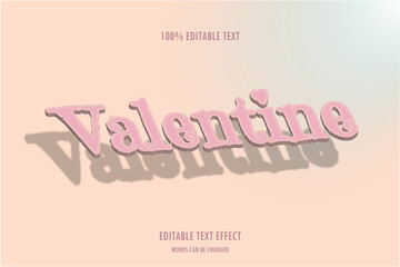 valentine 3 dimension editable text effect modern shadow style