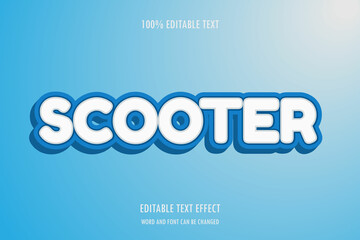 scooter 3 dimension editable text effect modern emboss style