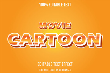 movie cartoon 3 dimension editable text effect modern comic style