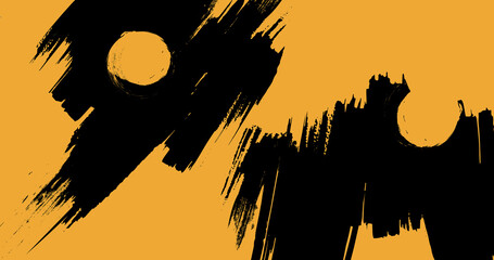Abstract background wallpaper ink brush artwork _Zen Orange	
