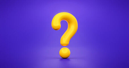 Yellow question mark icon sign or ask faq answer solution and information support illustration...