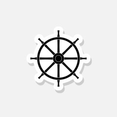 Obraz premium Ship steering wheel with anchor sticker