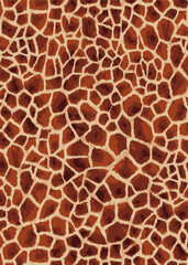 キリン柄　Giraffe seamless pattern - obrazy, fototapety, plakaty